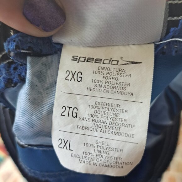 Speedo Mens Swim Trunks XL Board Shorts mesh Lined Drawstring - Picture 9 of 12